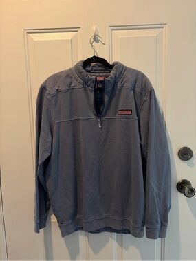 Vineyard Vines Shep & Ian Men's Slate Blue Quarter Zip Sweatshirt
